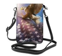 Petit sac à bandoulière avec motif drapeau américain des États-Unis, sac à main imprimé pour téléphone portable avec fentes pour cartes, sac à main à bandoulière avec sangle