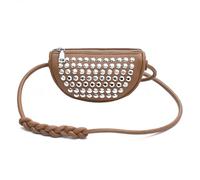 Petit sac à bandoulière clouté en cuir PU pour femme, sac à bandoulière pratique, décontracté, sac à main de voyage pour un usage quotidien, Kaki, Bohème