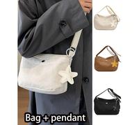 Petit sac à bandoulière en canevas, avec porte-clés étoile à cinq branches, porte-clés voiture étoile en PU, pendentif porte-clés couple, sac pour téléphone portable, sac à bandoulière, sac messenger,