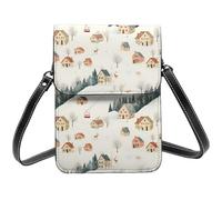 Petit sac à bandoulière en cuir avec imprimé élan de voiture d'hiver pour femme, petit sac à main en cuir pour téléphone portable