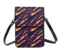 Petit sac à bandoulière en cuir avec imprimé voiture rouge flamme pour femme, petit sac à main en cuir pour téléphone portable