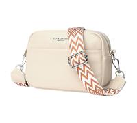 Petit Sac à bandoulière en Cuir for Femme, avec bandoulière tissée et Format Compact, Alliant Mode et fonctionnalité(Beige)