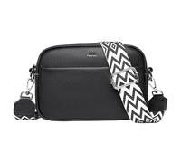 Petit Sac à bandoulière en Cuir for Femme, avec bandoulière tissée et Format Compact, Alliant Mode et fonctionnalité(Black)