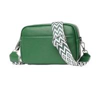 Petit Sac à bandoulière en Cuir for Femme, avec bandoulière tissée et Format Compact, Alliant Mode et fonctionnalité(Green)