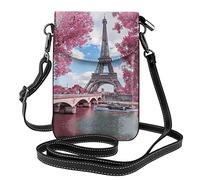 Petit sac à bandoulière en cuir pour femme - Motif Tour Eiffel Paris, noir, Taille unique