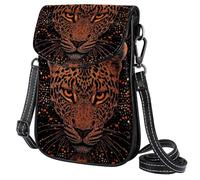 Petit sac à bandoulière en cuir pour femme, sac à bandoulière avec bandoulière réglable, motif chats esthétiques, décontracté, pour le shopping, la randonnée, un usage quotidien, Pois léopard féroces