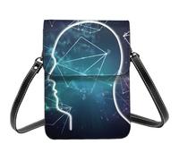 Petit sac à bandoulière en cuir pour femme - Sac à main pour téléphone portable, portefeuille, formules de formes, théorie des mathématiques, leçon de téléphone portable