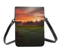 Petit sac à bandoulière en cuir PU avec bandoulière pour femme Motif beau terrain de football