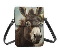 Petit sac à bandoulière en cuir synthétique avec bandoulière pour femme Motif âne