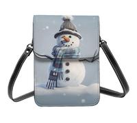 Petit sac à bandoulière en cuir synthétique avec bandoulière pour femme Motif bonhomme de neige