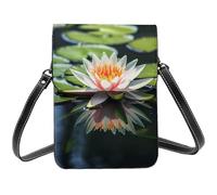 Petit sac à bandoulière en cuir synthétique avec bandoulière pour femme Motif nénuphar