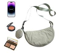 Petit sac à bandoulière en nylon élégant et décontracté pour homme et femme, sac à main réglable en forme de croissant en nylon pour une utilisation multifonction pour le travail, les rendez-vous, les