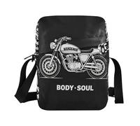 Petit sac à bandoulière illustré noir et blanc pour femme - Petit sac à bandoulière pour femme - Sac à main pour voyage - Sangle réglable pour l'école