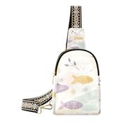 Petit sac à bandoulière imperméable à la mode avec poisson de dessin animé pour la randonnée, Joli poisson de dessin animé, 1 size