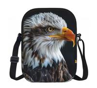 Petit sac à bandoulière imperméable avec sangle réglable pour femme - Imprimé aigle chauve