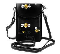 Petit sac à bandoulière léger Bee Love Honey imprimé sac à bandoulière pour femme avec emplacements pour cartes adapté pour un usage quotidien et les voyages