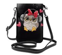 Petit sac à bandoulière Love Owl imprimé pour téléphone portable avec fentes pour cartes, sac à main à bandoulière avec sangle