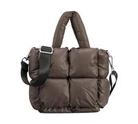 Petit sac à bandoulière matelassé pour femme - Sac à bandoulière doux - Sac à bandoulière matelassé - Petit sac à main pour femme, café, Taille unique