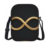 Petit sac à bandoulière plat avec signe de l'infini - Sac à main léger avec fermeture éclair pour femme, sac à bandoulière imperméable et décontracté pour voyage, téléphone et portefeuille