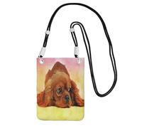 Petit sac à bandoulière, portefeuille pour téléphone portable, sac à main, sac à bandoulière, Cavalier King Charles Spaniel,Noir