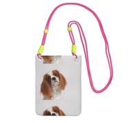 Petit sac à bandoulière, portefeuille pour téléphone portable, sac à main, sac à bandoulière, Cavalier King Charles Spaniel,Fuchsia