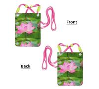 Petit sac à bandoulière, portefeuille pour téléphone portable, sac à main, sac à bandoulière, fleur de lotus et bourgeon,Fuchsia