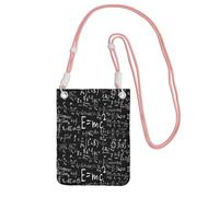 Petit sac à bandoulière, portefeuille pour téléphone portable, sac à main, sac à bandoulière, formule de physique, loi E = Mc2,Rose