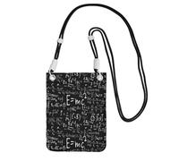 Petit sac à bandoulière, portefeuille pour téléphone portable, sac à main, sac à bandoulière, formule de physique, loi E = Mc2,Noir