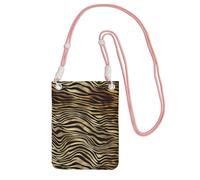 Petit sac à bandoulière, portefeuille pour téléphone portable, sac à main, sac à bandoulière, motif zèbre africain noir, or, peau d'animal sépia,Rose