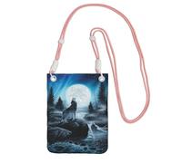 Petit sac à bandoulière, portefeuille pour téléphone portable, sac à main, sac à bandoulière, ressentiment du loup,Rose