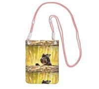 Petit sac à bandoulière, portefeuille pour téléphone portable, sac à main, sac à bandoulière, Schnauzer nain, animaux de compagnie, chiens noirs,Rose