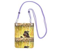 Petit sac à bandoulière, portefeuille pour téléphone portable, sac à main, sac à bandoulière, Schnauzer nain, animaux de compagnie, chiens noirs,Violet