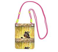 Petit sac à bandoulière, portefeuille pour téléphone portable, sac à main, sac à bandoulière, Schnauzer nain, animaux de compagnie, chiens noirs,Fuchsia