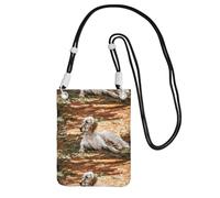 Petit sac à bandoulière, portefeuille pour téléphone portable, sac à main, sac à bandoulière, setter anglais, automne, animaux de compagnie, chiens anglais,Noir