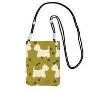 Petit sac à bandoulière, portefeuille pour téléphone portable, sac à main, sac à bandoulière, silhouette de chien, animal des Highlands de l'Ouest,Noir