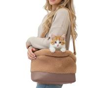 Petit sac à bandoulière pour chien | Sac à bandoulière chaud et imperméable avec fermeture de ceinture de sécurité | pour chiots, chats et jusqu'à taille moyenne par temps froid