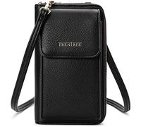Petit sac à bandoulière pour femme avec de nombreux compartiments, porte-monnaie avec fermeture éclair sur tout le pourtour, poche pour téléphone portable, Noir , S