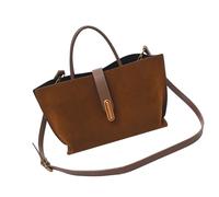 Petit sac à bandoulière pour femme en cuir avec bandoulière amovible, Brun, As the pic show