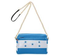 Petit sac à bandoulière pour femme en cuir végétalien avec fermeture éclair et bandoulière, Drapeau du Honduras du Honduras, 9.6" x 3.3" x 6.3"