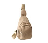 Petit sac à bandoulière pour femme en velours côtelé pour voyage, sport, course à pied, randonnée, kaki