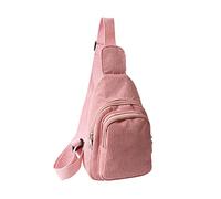 Petit sac à bandoulière pour femme en velours côtelé pour voyage, sport, course à pied, randonnée, rose, As shown in the figure
