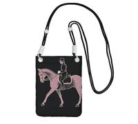 Petit sac à bandoulière pour femme - Mini portefeuille pour téléphone portable, dressage, cavalier, cheval, téléphone portable
