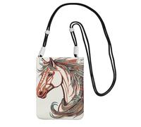 Petit sac à bandoulière pour femme - Mini portefeuille pour téléphone portable - Motif Cupidon - Flèche d'amour - Cheval, Noir , Taille unique