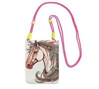 Petit sac à bandoulière pour femme - Mini portefeuille pour téléphone portable - Motif Cupidon - Flèche d'amour - Cheval, Fuchsia, Taille unique