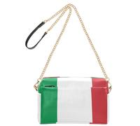 Petit sac à bandoulière pour femme, sac à main en cuir végétalien, sac à main imperméable pour voyage, Drapeau vectoriel Italie Dimensions exactes Officiel, 9.6" x 3.3" x 6.3"