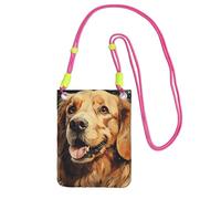 Petit sac à bandoulière pour femme - Sac à main étanche pour téléphone portable - Golden Retriever - Sac banane - Fuchusia, taille unique