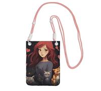 Petit sac à bandoulière pour femme - Sac à main étanche pour téléphone portable - Une fille qui aime les chats - Sac banane