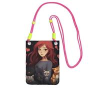 Petit sac à bandoulière pour femme - Sac à main étanche pour téléphone portable - Une fille qui aime les chats - Sac banane