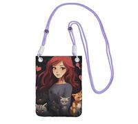 Petit sac à bandoulière pour femme - Sac à main étanche pour téléphone portable - Une fille qui aime les chats - Sac banane