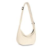 Petit sac à bandoulière pour homme et femme, mini sac banane avec sangle réglable, 2 fermetures éclair en nylon léger pour l'école, le sport, les voyages, la randonnée, le travail, blanc, Small, Décontracté